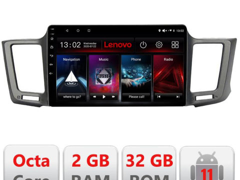 Navigatie dedicata Lenovo Toyota Rav 4 2013-2018 D-247, Octacore Qualcomm, 2Gb RAM, 32Gb Hdd, 4G, Qled, DSP, Carplay, Bluetooth
