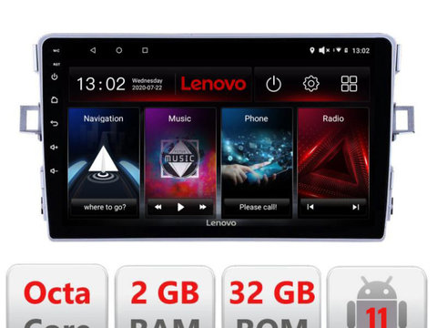 Navigatie dedicata Lenovo Toyota Verso 2011-2016 D-133, Octacore Qualcomm, 2Gb RAM, 32Gb Hdd, 4G, Qled, DSP, Carplay, Bluetooth