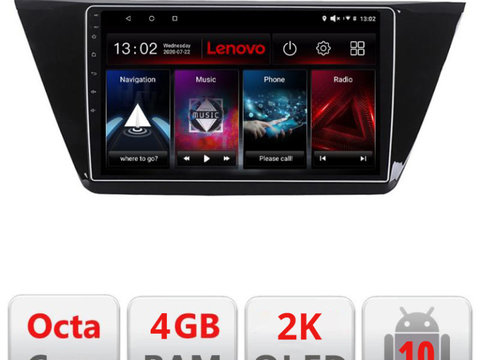 Navigatie dedicata Lenovo Volkswagen Touran 2016- L-3144, Octacore, 4Gb RAM, 64Gb Hdd, 4G, QLED 2K, DSP, Carplay, Bluetooth