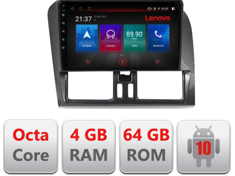 Navigatie dedicata Lenovo Volvo XC60 E-272, Octacore, 4Gb RAM, 64Gb Hdd, 4G, Qled, 360, DSP, Carplay,Bluetooth