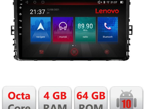 Navigatie dedicata Lenovo VW 2DIN 2018- E-933, Octacore, 4Gb RAM, 64Gb Hdd, 4G, Qled, 360, DSP, Carplay,Bluetooth