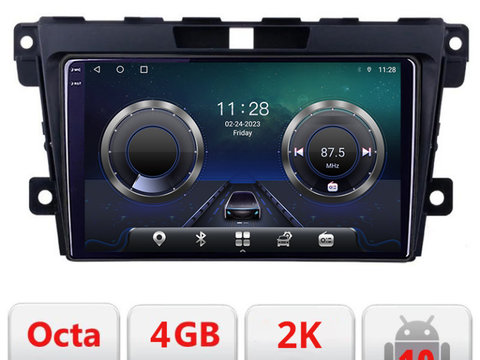 Navigatie dedicata Mazda CX-7 2009-2012 C-097 Android Octa Core Ecran 2K QLED GPS 4G 4+32GB 360 KIT-097+EDT-E409-2K