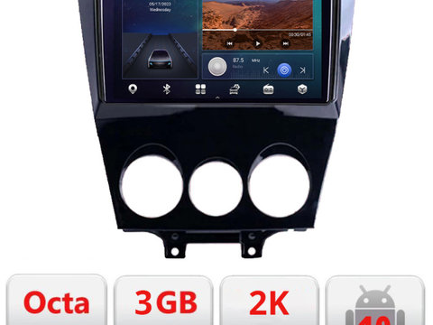 Navigatie dedicata Mazda RX8 2003-2008 Android Ecran 2K QLED octa core 3+32 carplay android auto kit-rx8-03+EDT-E309V3-2K