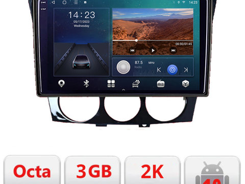 Navigatie dedicata Mazda RX8 2008-2011 Android Ecran 2K QLED octa core 3+32 carplay android auto kit-rx8-11+EDT-E309V3-2K