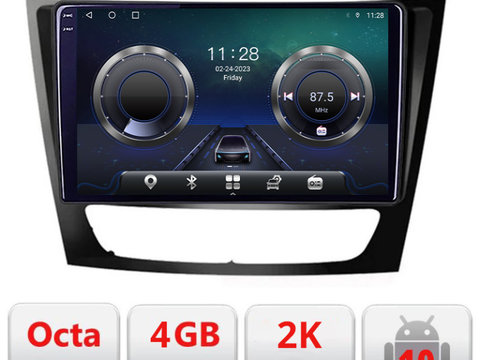 Navigatie dedicata Mercedes W211 W219 C-090 Android Octa Core Ecran 2K QLED GPS 4G 4+32GB 360 KIT-090+EDT-E409-2K