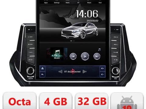 Navigatie dedicata Peugeot 2008 2020- Android radio gps internet Lenovo Octa Core 4+64 LTE Kit-209-2020+EDT-E709