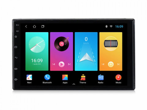 Navigatie universala 2DIN cu Android, 2GB RAM, Radio GPS Dual Zone, Display HD 7" Touchscreen, Internet Wi-Fi, Bluetooth, MirrorLink, USB, Waze