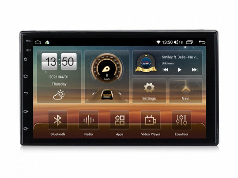 Navigatie universala 2DIN cu Android, 4GB RAM, Radio GPS Dual Zone, Display HD IPS 7" Touchscreen, Internet Wi-Fi si slot SIM 4G, Bluetooth, MirrorLink, USB, Waze