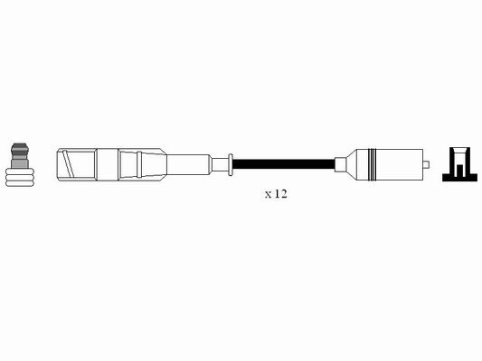 NGK Set cablaj aprindere 0758 la MERCEDES-BENZ CLK Cabriolet (A209) M 112.955 3199cc 218cp 160kW 2003 2004 2005 2006 2007 2008 2009 2010