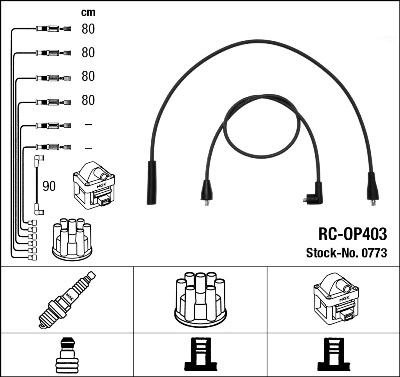 NGK Set cablaj aprindere 0773 compatibil cu SUZUKI