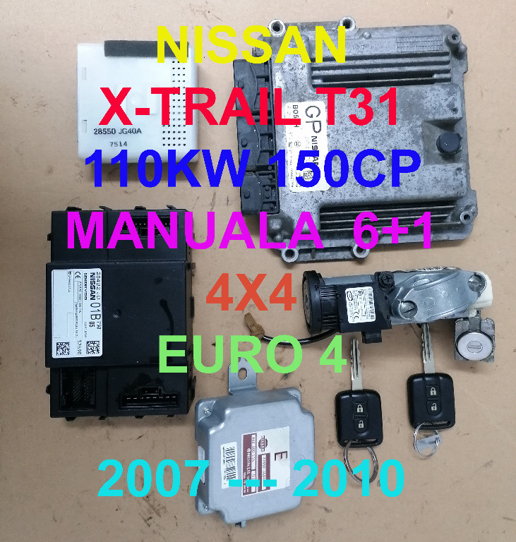 NISSAN X TRAIL T31 KIT PORNIRE ECU COMPLET 2.0 DCI 110KW 150CAI + 2 CHEI + BUTUC USA + IMO + CALCULATOR M9R