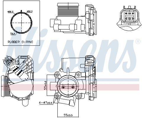 NISSENS Carcasa clapeta 955009 la VAUXHALL CASCADA Cabriolet (W13) A 14 NET; B 14 NET 1364cc 140cp 103kW 2013 2014 2015 2016 2017 2018