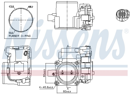 NISSENS Carcasa clapeta 955054 se potriveste la VW GOLF VIII (CD1, DA1) DGEA 1395cc 245cp 180kW 2020 2021 2022 2023 2024 2025