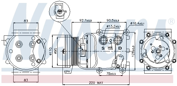 NISSENS Compresor, climatizare 89071 mod