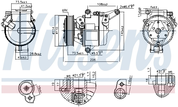 NISSENS Compresor, climatizare 890948 pentru masina MAZDA CX-3 (DK) 2015 2016 2017 2018 2019 2020 2021 2022 2023