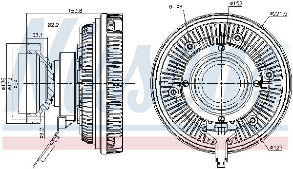 NISSENS Cupla, ventilator radiator 86250 se potriveste la VOLVO FMX II 2012 2013 2014 2015 2016 2017 2018 2019 2020 2021