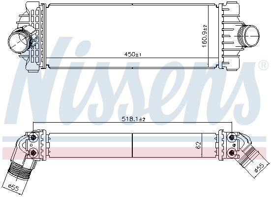 NISSENS Intercooler, compresor 961230 pe