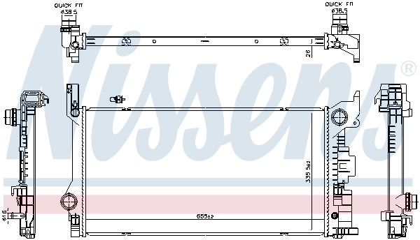 NISSENS Radiator, racire motor 606565 la masina VOLVO V90 II combi (235) 2016 2017 2018 2019 2020 2021 2022 2023 2024 2025