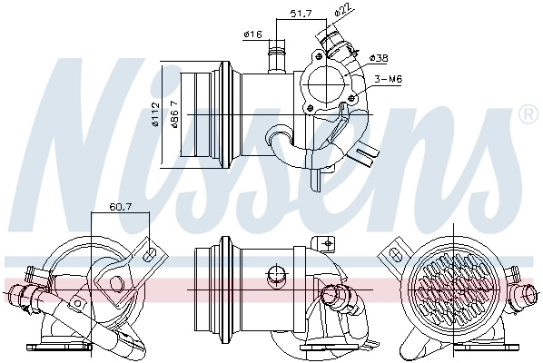 NISSENS Radiator, recirculare gaze de esapament 989424 compatibil cu SKODA RAPID (NH3, NK3, NK6) 2015 2016 2017 2018 2019