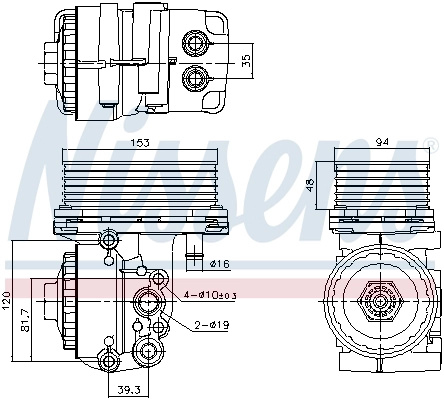 NISSENS Radiator ulei, ulei motor 91327 pentru LAND ROVER DEFENDER platou / sasiu (L316) 2007 2008 2009 2010 2011 2012 2013 2014 2015 2016