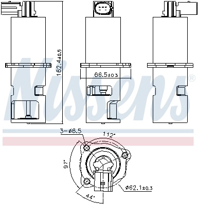 NISSENS Supapa EGR 98163 la RENAULT LAGU