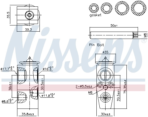 NISSENS Supapa expansiune, clima 999445 compatibil cu FORD TRANSIT V363 bus (FAD, FBD) 2013 2014 2015 2016 2017 2018 2019 2020 2021 2022 2023 2024 2025