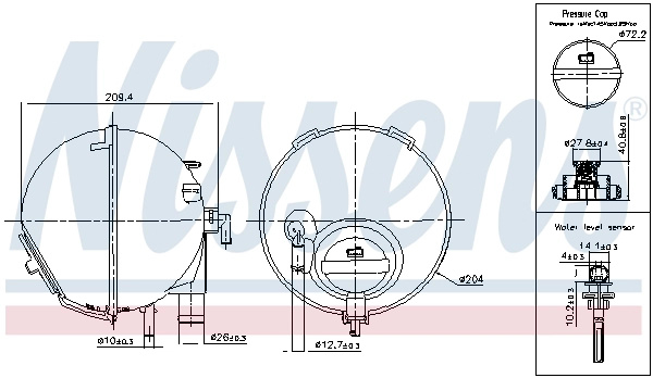 NISSENS Vas de expansiune, racire 996186 pentru masina MERCEDES-BENZ VITO bus (W639) 2003 2004 2005 2006 2007 2008 2009 2010 2011 2012 2013 2014 2015 2016 2017