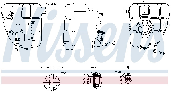 NISSENS Vas de expansiune, racire 996255 model VW TOUAREG (7P5, 7P6) 2010 2011 2012 2013 2014 2015 2016 2017 2018