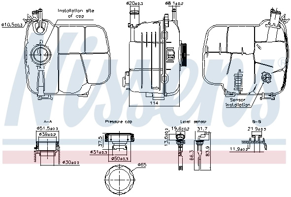 NISSENS Vas de expansiune, racire 996305 pentru masina OPEL ASTRA H combi (A04) 2006 2007 2008 2009 2010 2011 2012 2013 2014