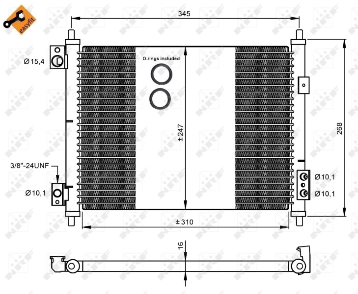NRF Condensator, climatizare 35926 pentru masina NISSAN CABSTAR (F24M, F24W) 2006 2007 2008 2009 2010 2011 2012 2013