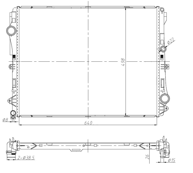 NRF Radiator, racire motor 50041 pentru masina MERCEDES-BENZ E-CLASS (W213) 2016 2017 2018 2019 2020 2021 2022 2023