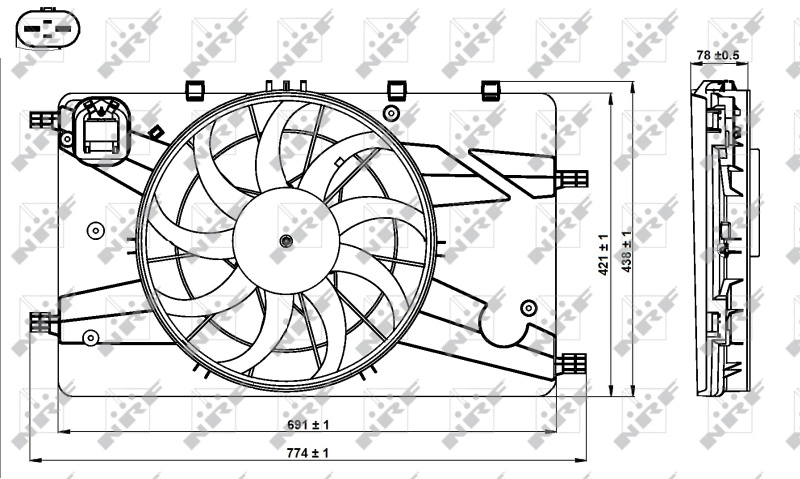 NRF Ventilator, radiator 47757 compatibil cu OPEL ZAFIRA TOURER C VAN (P12) 2012 2013 2014 2015 2016 2017 2018