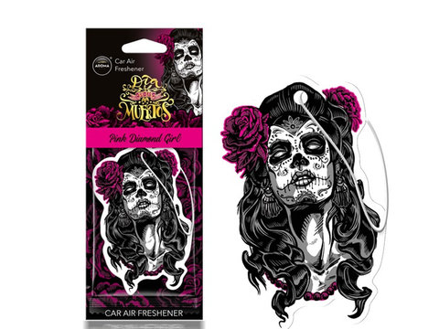 Odorizant auto pentru oglinda AROMA DIA DE LOS MUERTOS Pink Diamond Girl