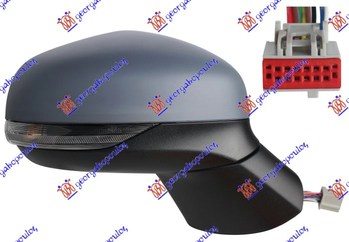 Oglinda electr.incalzita pliabila grund. (cu semnal si lampa picior)10 pin FORD PUMA 20- cod 2384113 / 2384119