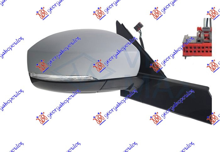 OGLINDA ELECTRICA INCALZITA GRUNDUITA PLIABILA (CU SEMNAL SI LAMPA PICIOR) 8 PIN (CALITATEA A) DR., ROVER-LAND ROVER-RANGE ROVER, LAND ROVER DISCOVERY 5 16-21 (L462), 692107571