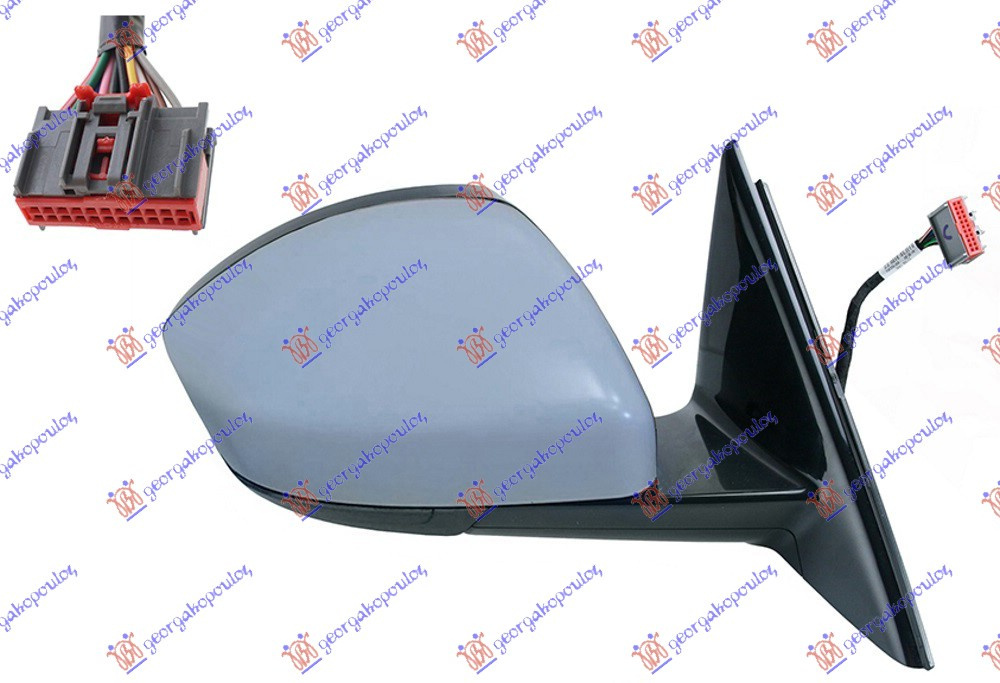 OGLINDA ELECTRICA INCALZITA GRUNDUITA PLIABILA CU MEMORIE (CU SEMNAL SI LAMPA PICIOR) 12PIN (CALIT. A) (GEAM ASFERIC) - RANGE ROVER EVOQUE 15-, LAND ROVER, LAND ROVER RANGE ROVER EVOQUE 15-19, 691407581