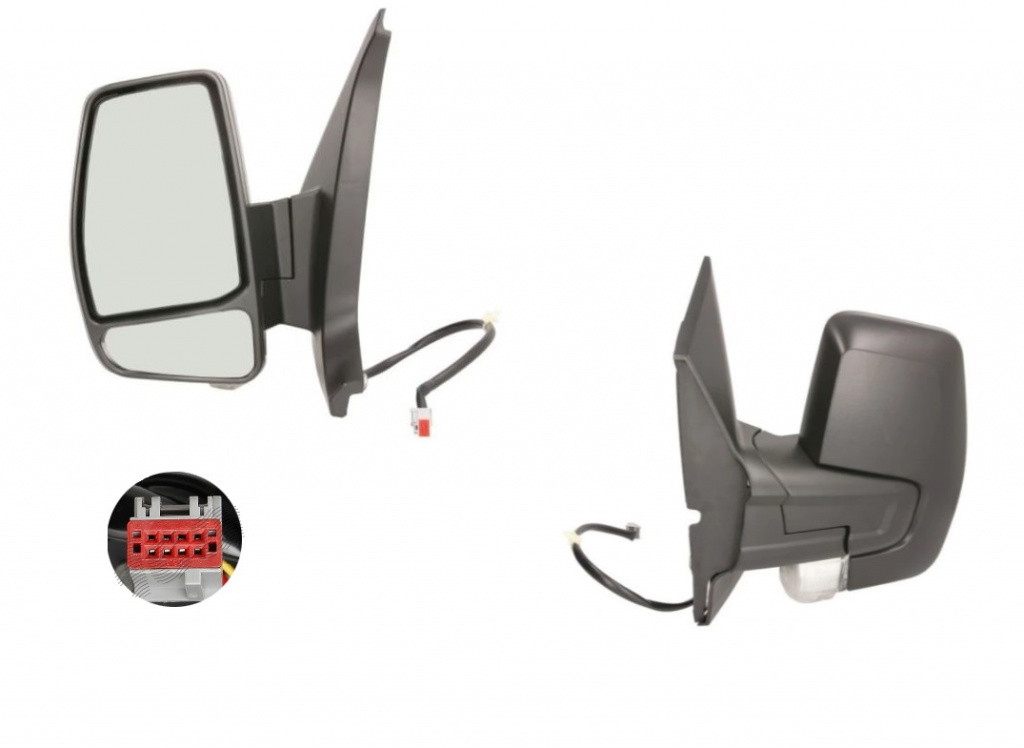 Oglinda exterioara Ford Transit/Tourneo Custom, 03.2013-, Ford Transit/Tourneo Custom, 03.2013- , partea Stanga, culoare sticla crom, sticla convexa, cu carcasa neagra, cu incalzire, ajustare electrica, BK2117683RE5JAE, BK2117K747ABW