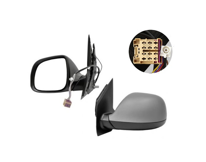 Oglinda exterioara Volkswagen Transporter/Multivan (T6), 04.2015-, Stanga, reglare electrica, grunduita, incalzita, geam asferic, cromat, pliere electrica, 9 pini, cu radio aerial, View Max