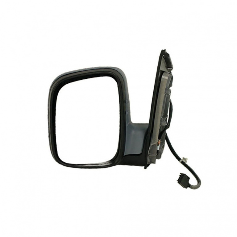 Oglinda exterioara VW Caddy 3/Life (2K) 03.2004-06.2015, Caddy (2K) 06.2015- (Model Furgon/BUS), Partea Stanga Crom Asferica Electrica Cu Incalzire, carcasa neagra