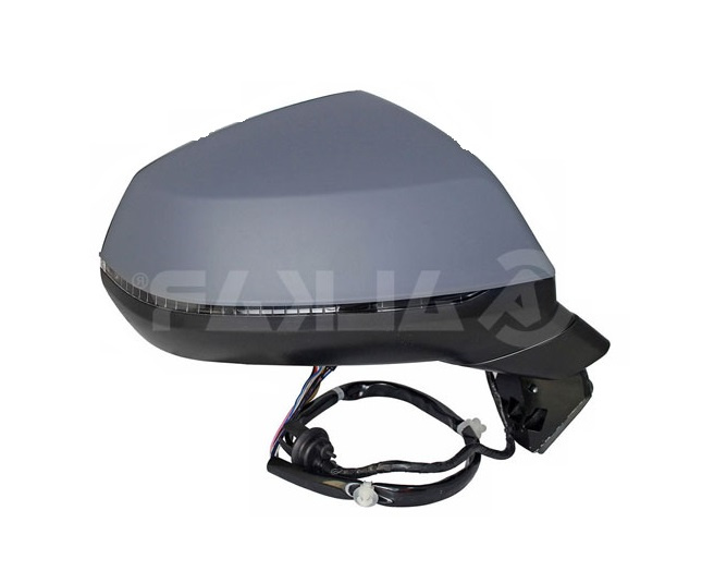Oglinda usa exterioara Audi Q7 (4m), 06.2015- Si Q7 (4m), 10.2019-, partea Stanga, reglare electrica, grunduit, incalzit, sticla asferica, geam cromat, rabatabil, 12 pini, cu Lucas, cu functie de unghi mort, View Max