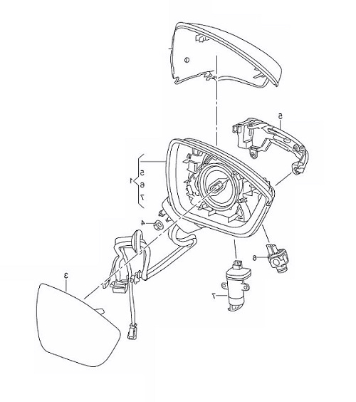 Oglinda usa exterioara Seat Ateca, 07.2016-, partea Dreapta, reglare electrica, grunduit, incalzit, sticla convexa, geam cromat, rabatabil, 16 gauri / 9 pini, cu Lucas, cu lampa perimetru, View Max