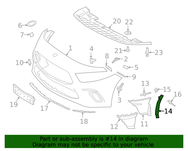 Ornament bara fata (AMG/AMG-LINE) MERCEDES A CLASS (W177) 18- / MERCEDES A CLASS (V177) SEDAN 18-