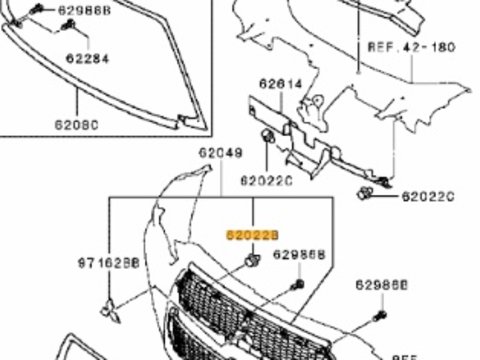 ORNAMENT CROM GRILA FATA IN STOC MITSUBISHI OUTLANDER AN 2010 ORIGINALA