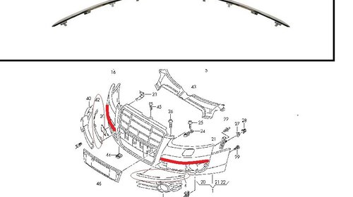 Ornament cromat bara fata dreapta/stanga