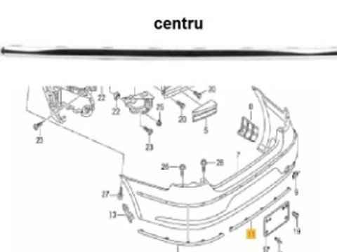 Ornament cromat bara spate VW CC