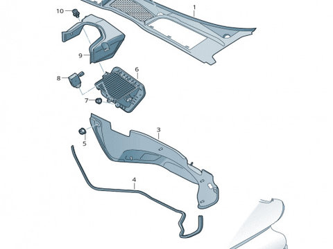 Ornament grila parbriz canal apa ploaie 8W1819979 A 8W1819979 Audi A5 2 (F5) [2016 - 2020] S - Line Liftback 5-usi 2.0 TDI S tronic (150 hp) 110KW 150CP 8W6 F5 volan stanga S-Line LZ7S