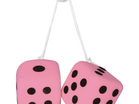 Ornament Parbriz Zaruri Lampa Lucky Vegas Fuzzy Dices Pink LAM37653