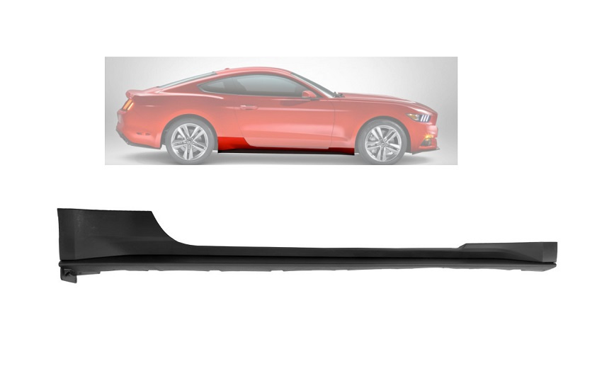 Ornament prag Ford Mustang, 01.2015-07.2018, Mustang, 05.2018-, Fata, partea Dreapta, din plastic, Aftermarket
