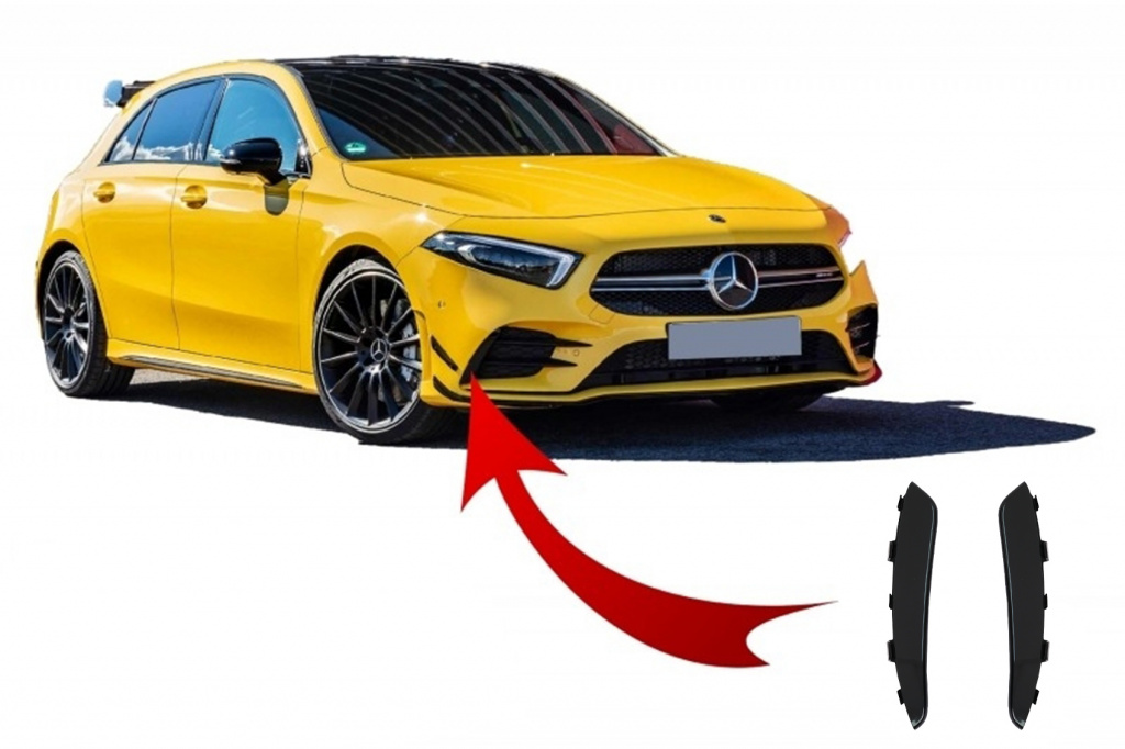 Ornamente bara fata flapsuri compatibil cu Mercedes A Class W177 V177 (04.2018-2022) A35 Design Negre MERCEDES A-CLASS Hatchback (W177) (2018-2022)