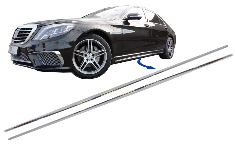 Ornamente Crom Praguri Laterale compatibil cu Mercedes S-Class W222 (2013-2020) S65 S63 Design MERCEDES S-CLASS Sedan (W222) (2013-2017) ,S-CLASS Sedan Facelift (W222) (2017-2020)